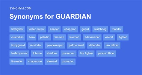 guards synonym|another word for guardianship.